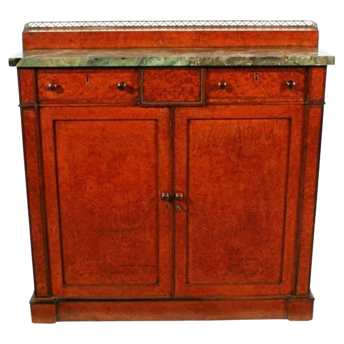Regency Amboyna & Rosewood Side Cabinet, 19th Century  For Sale