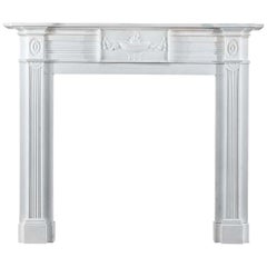 Regency Antique Fireplace in White Statuary Marble