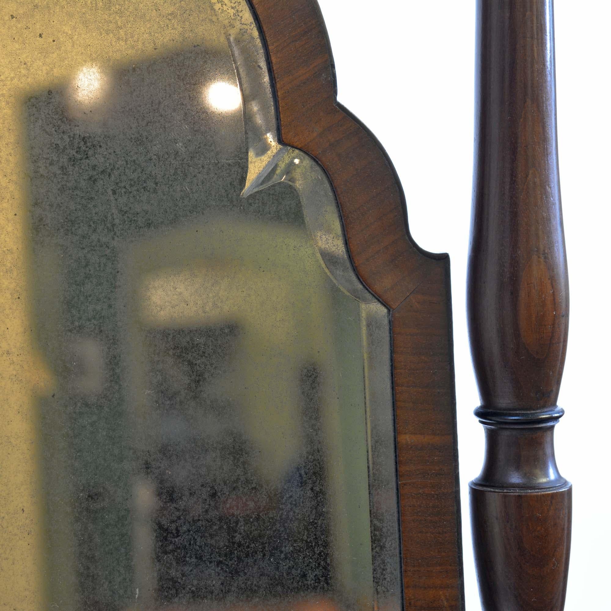 Regency antique mahogany cheval mirror For Sale 2