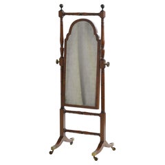 Regency antique mahogany cheval mirror
