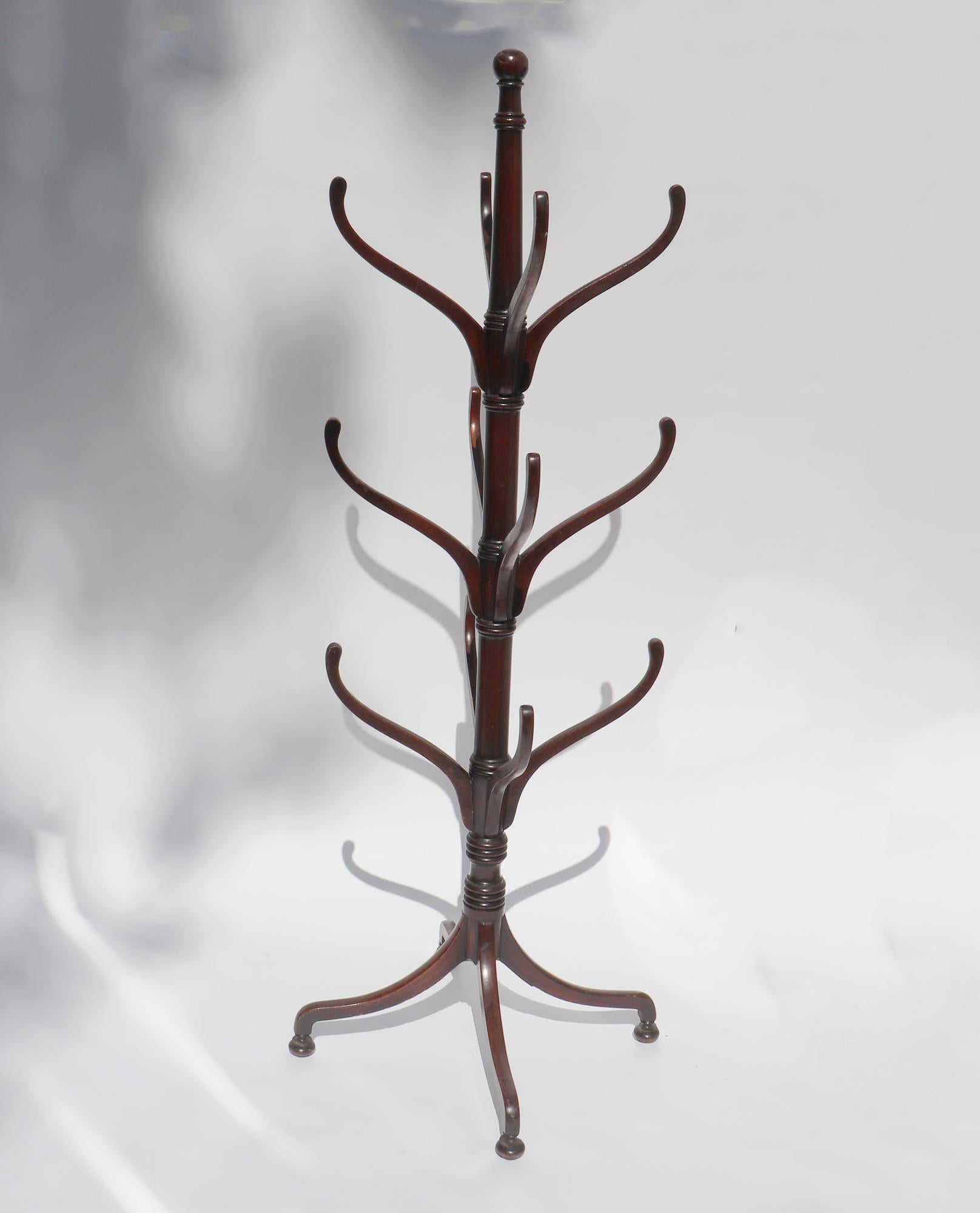 Regency Antique Mahogany Coat or Hat Stand For Sale 1