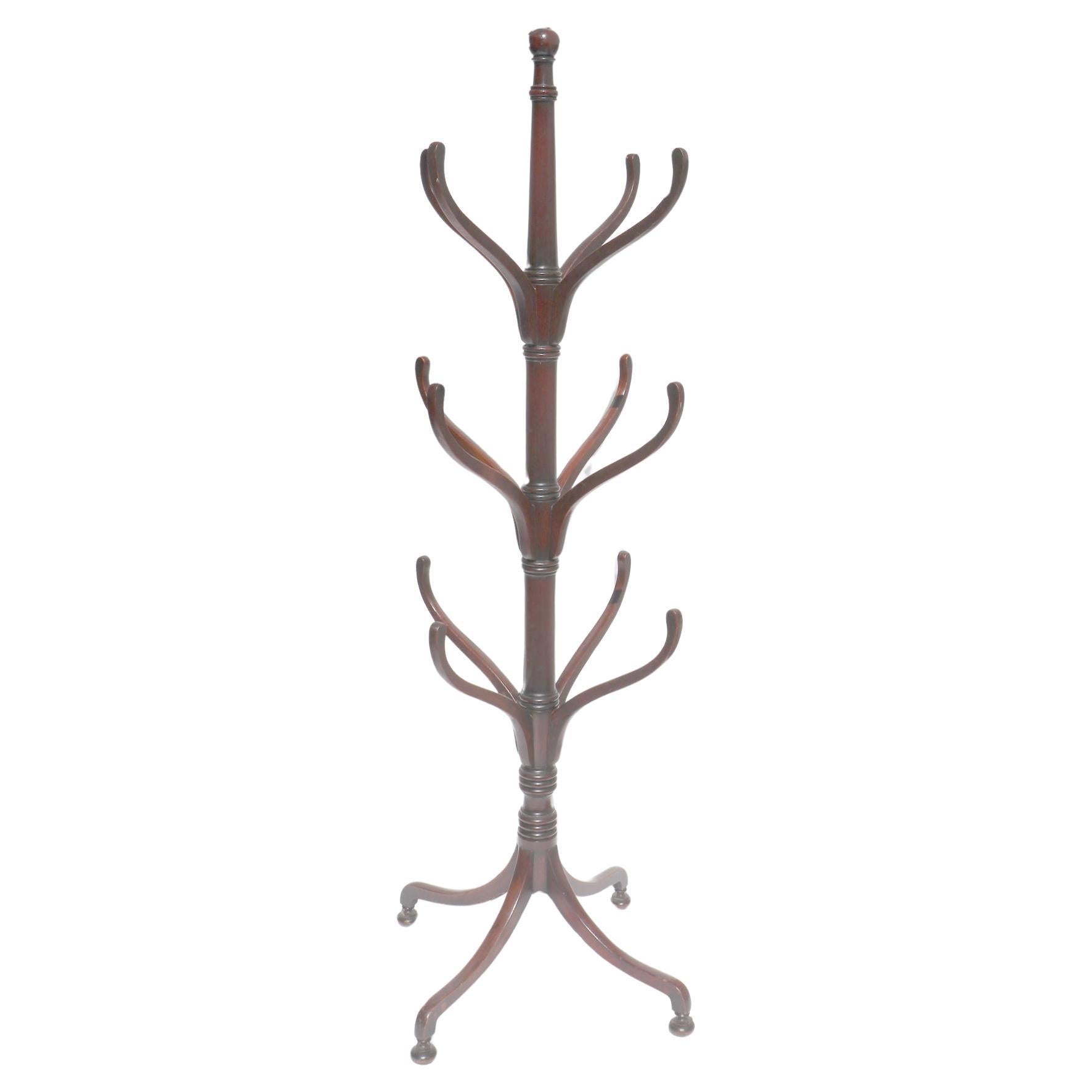 Regency Antique Mahogany Coat or Hat Stand For Sale