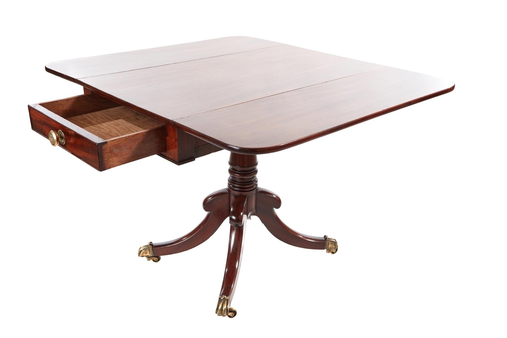 English Regency Antique Mahogany Pembroke Table For Sale