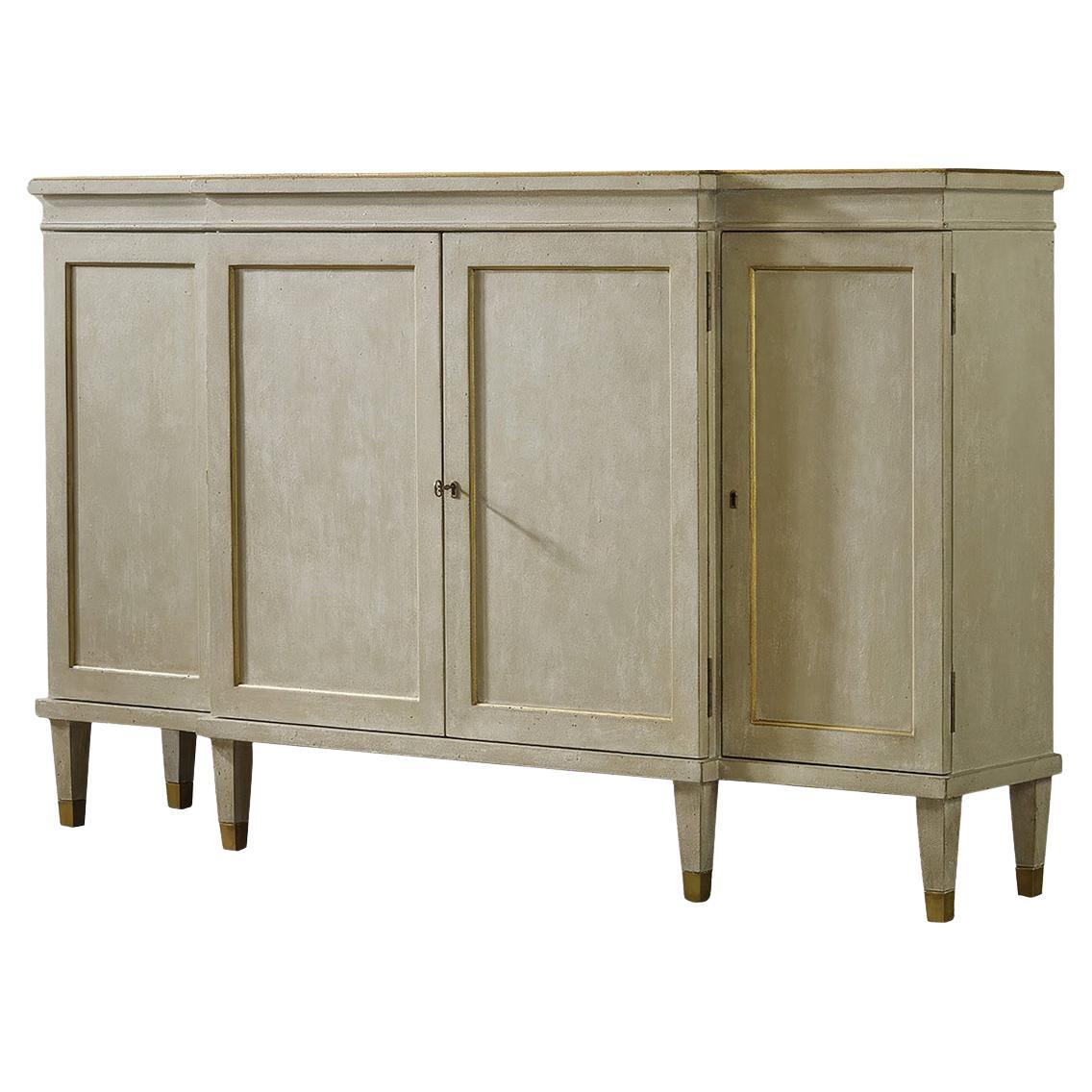 Credenza Regency dipinta in grigio antico