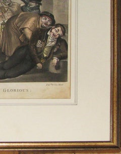 Regency aquatint print of partygoers by George Hunt.