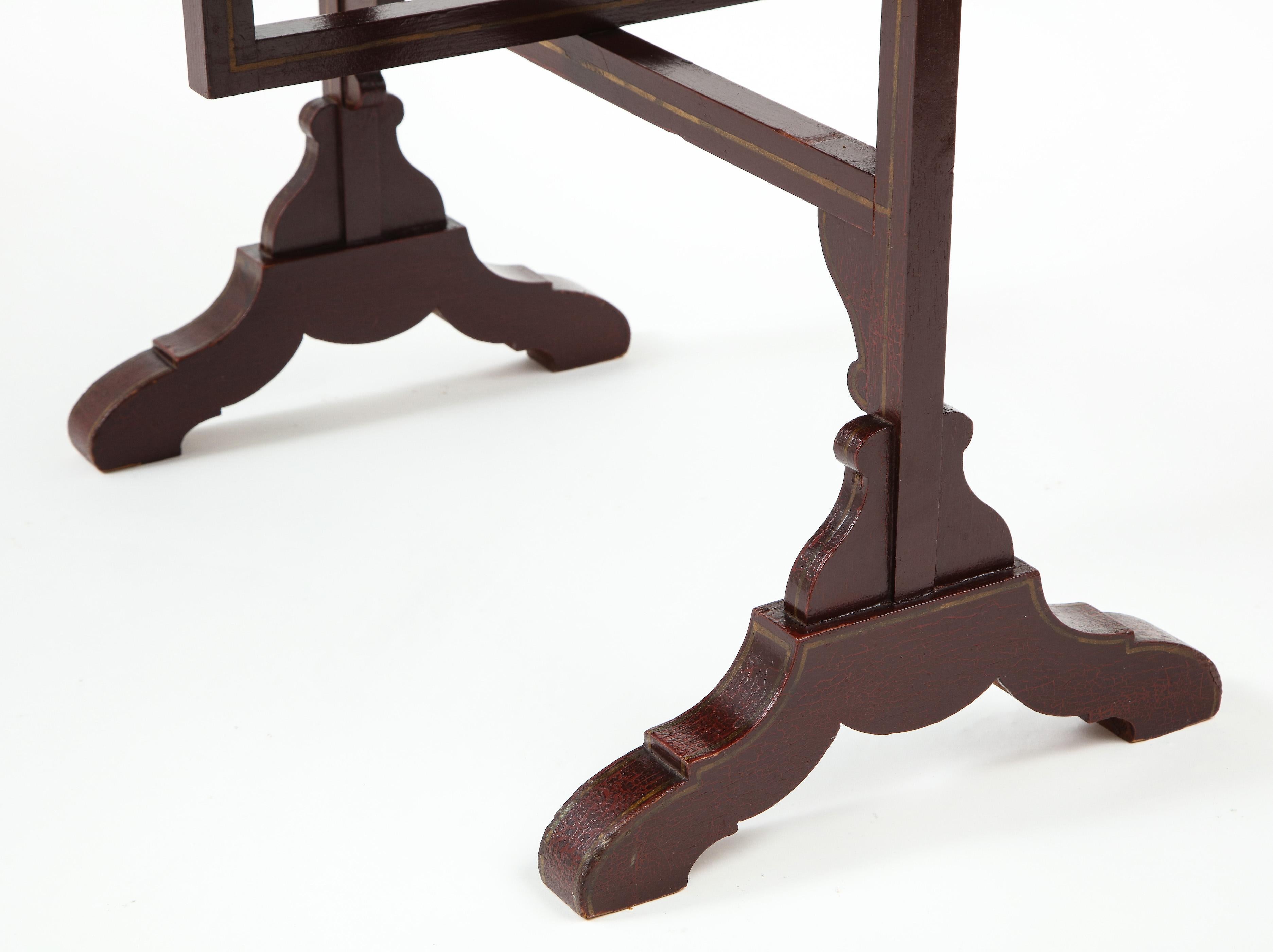 Gilt Regency Aubergine Lacquer Tray Table For Sale