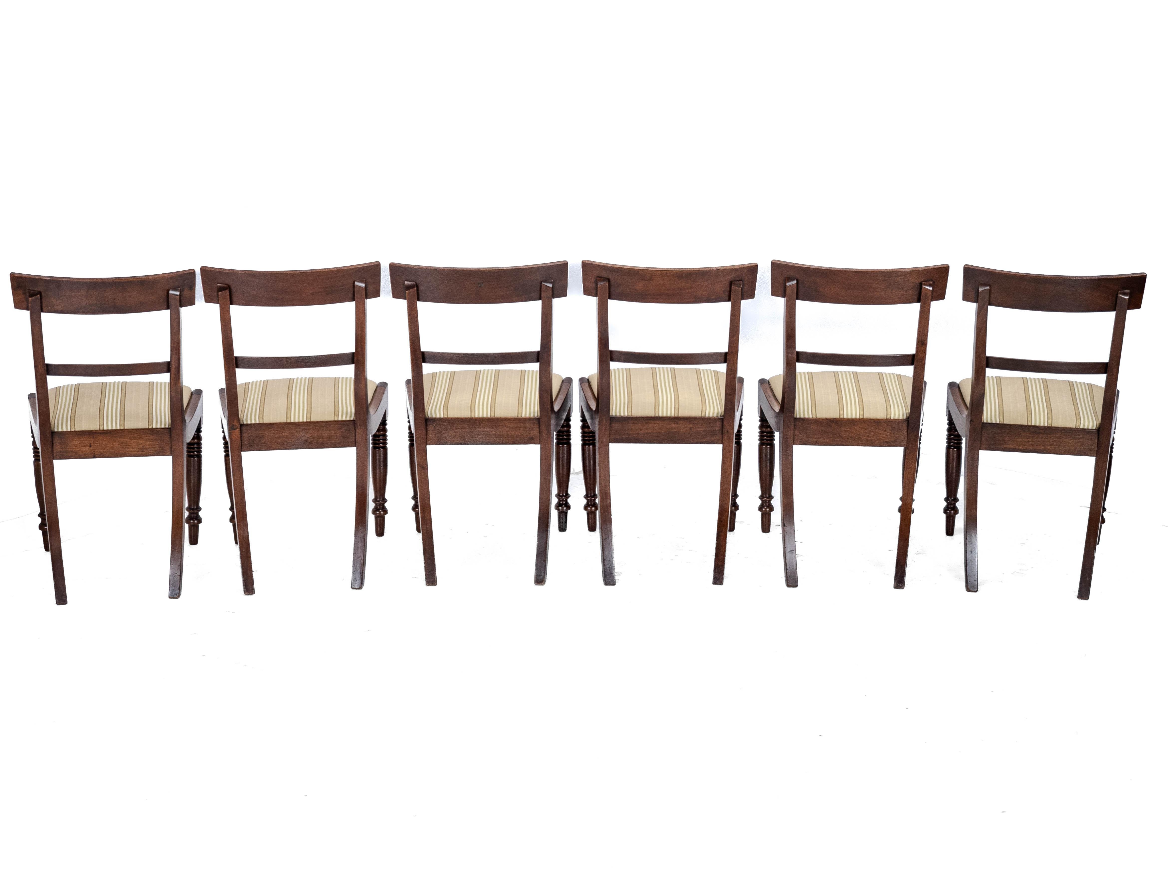 18th Century Regency Bar Back Mahogany Set of 6 Dining Chairs C1820 (Georgian George III IV)