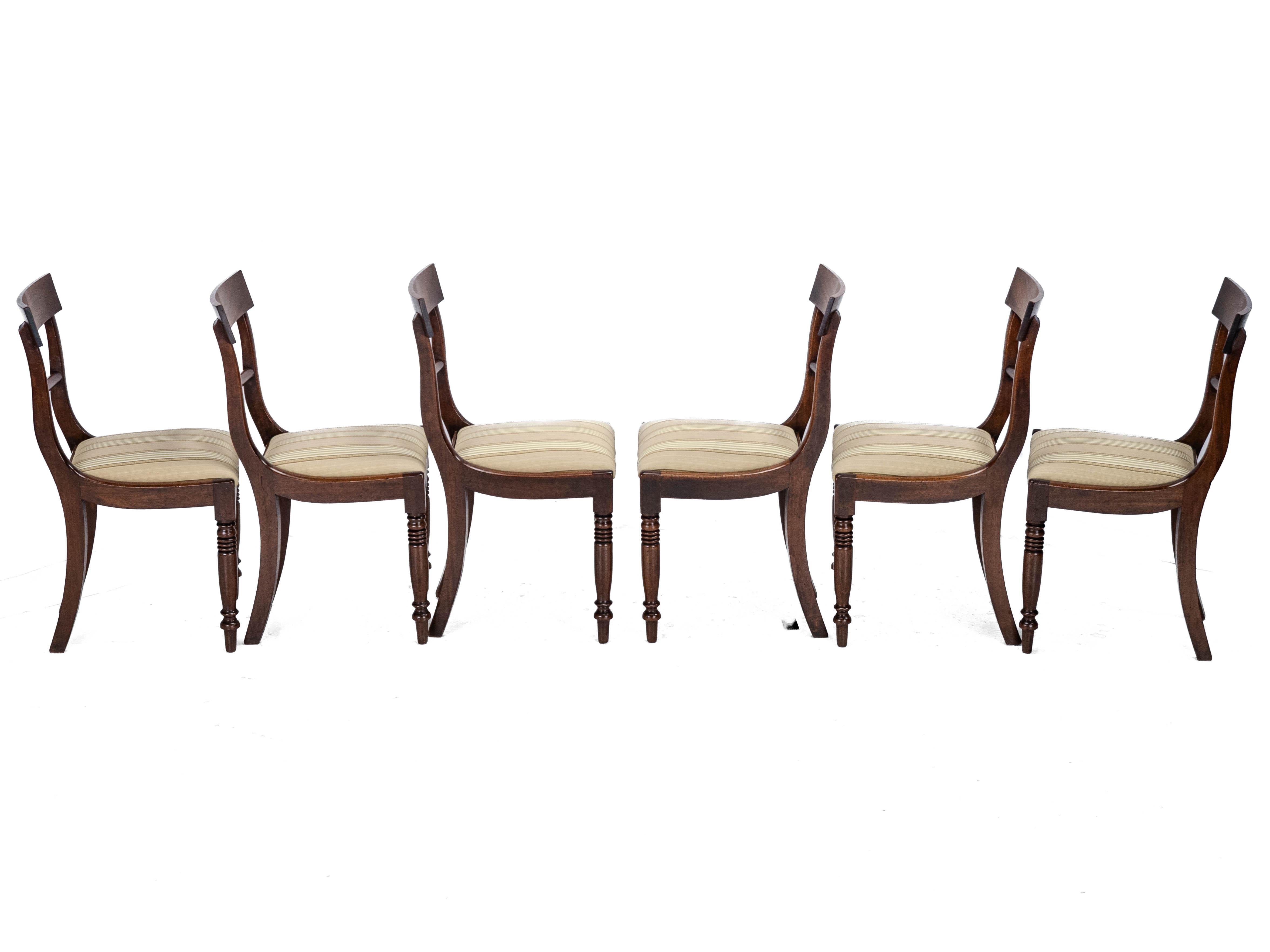 Regency Bar Back Mahogany Set of 6 Dining Chairs C1820 (Georgian George III IV) 1