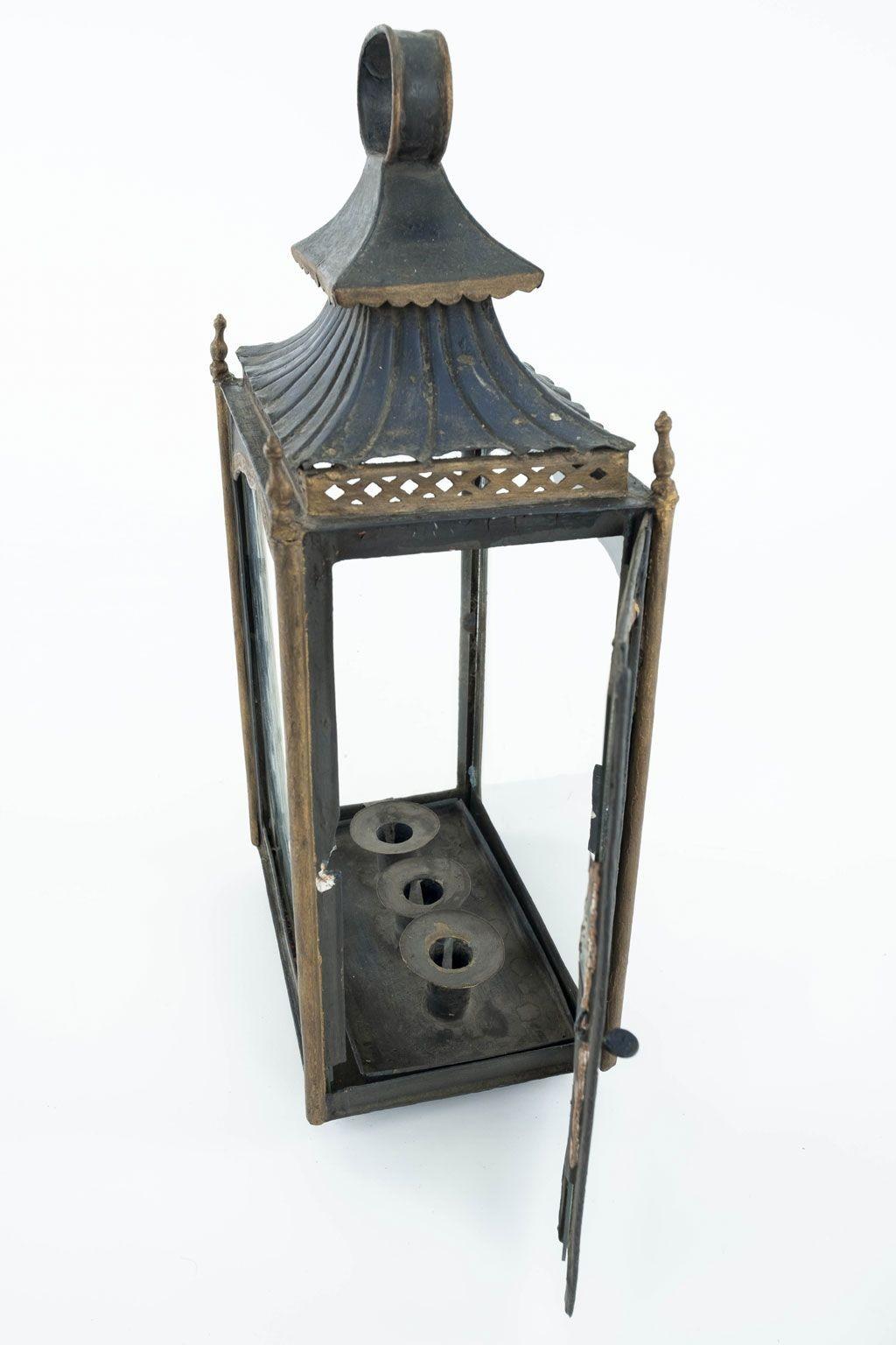 Regency Dark-Blue, Almost-Black Painted Tole Wall Lantern 5