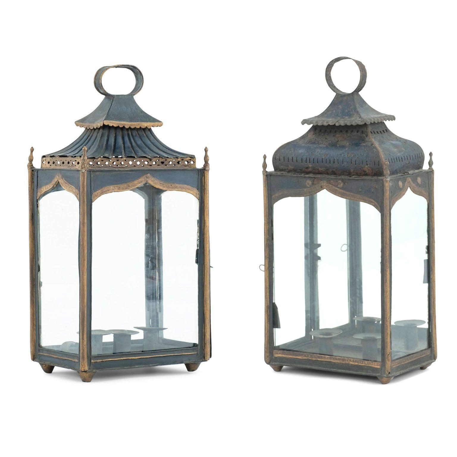 Regency Dark-Blue, Almost-Black Painted Tole Wall Lantern 3