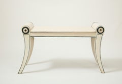 Regency Blue and White Painted Bench