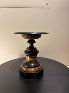 Regency Blue John Tazza with Black Marble, England, Circa 1830