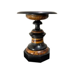 Regency Blue John Tazza with Black Marble, England, Circa 1830