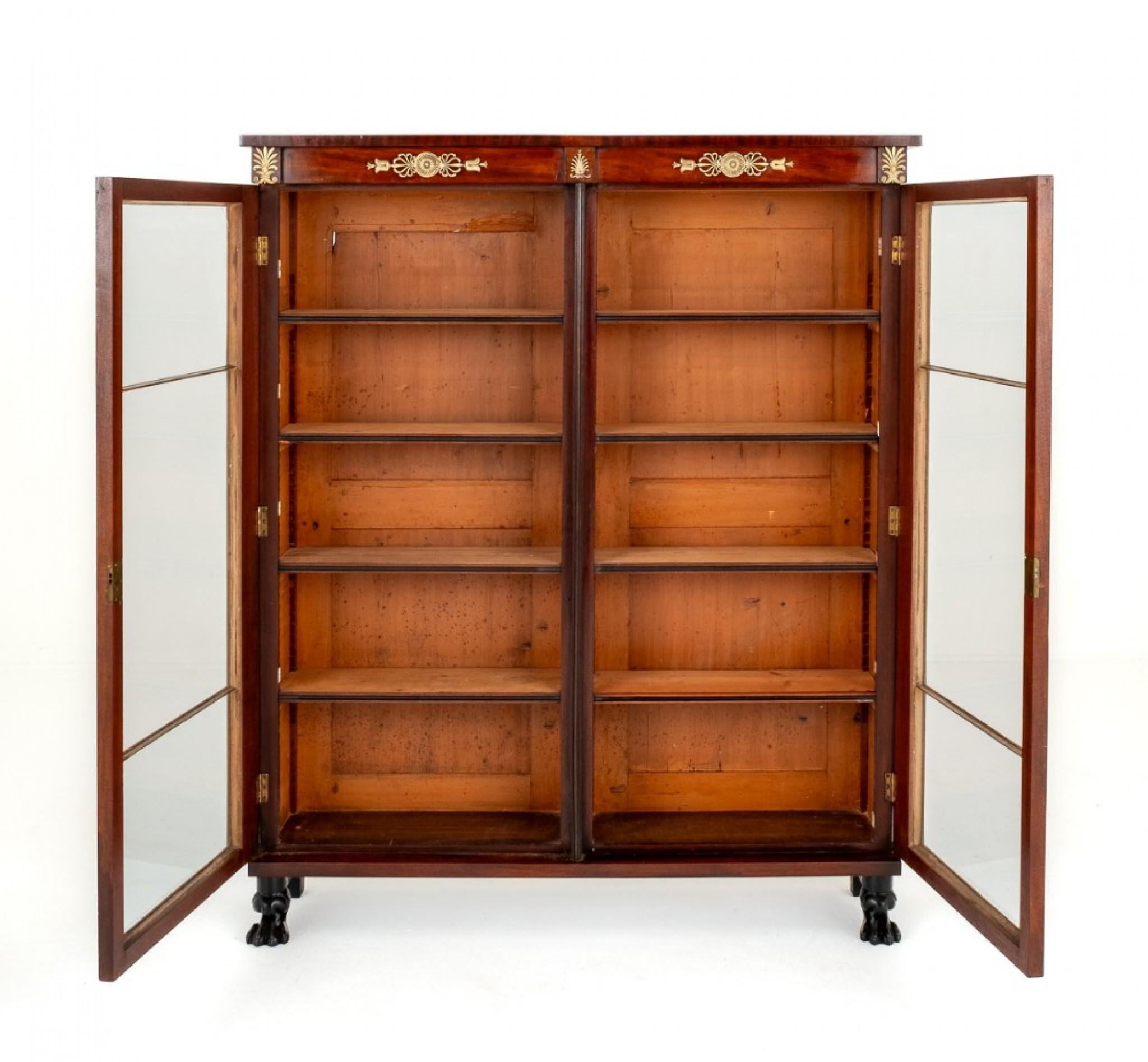 Regency Bookcase Glazed Cabinet Mahogany Period Antique For Sale 2