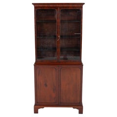 Regency Bookcase Glazed Cabinet Mahogany Period Antique
