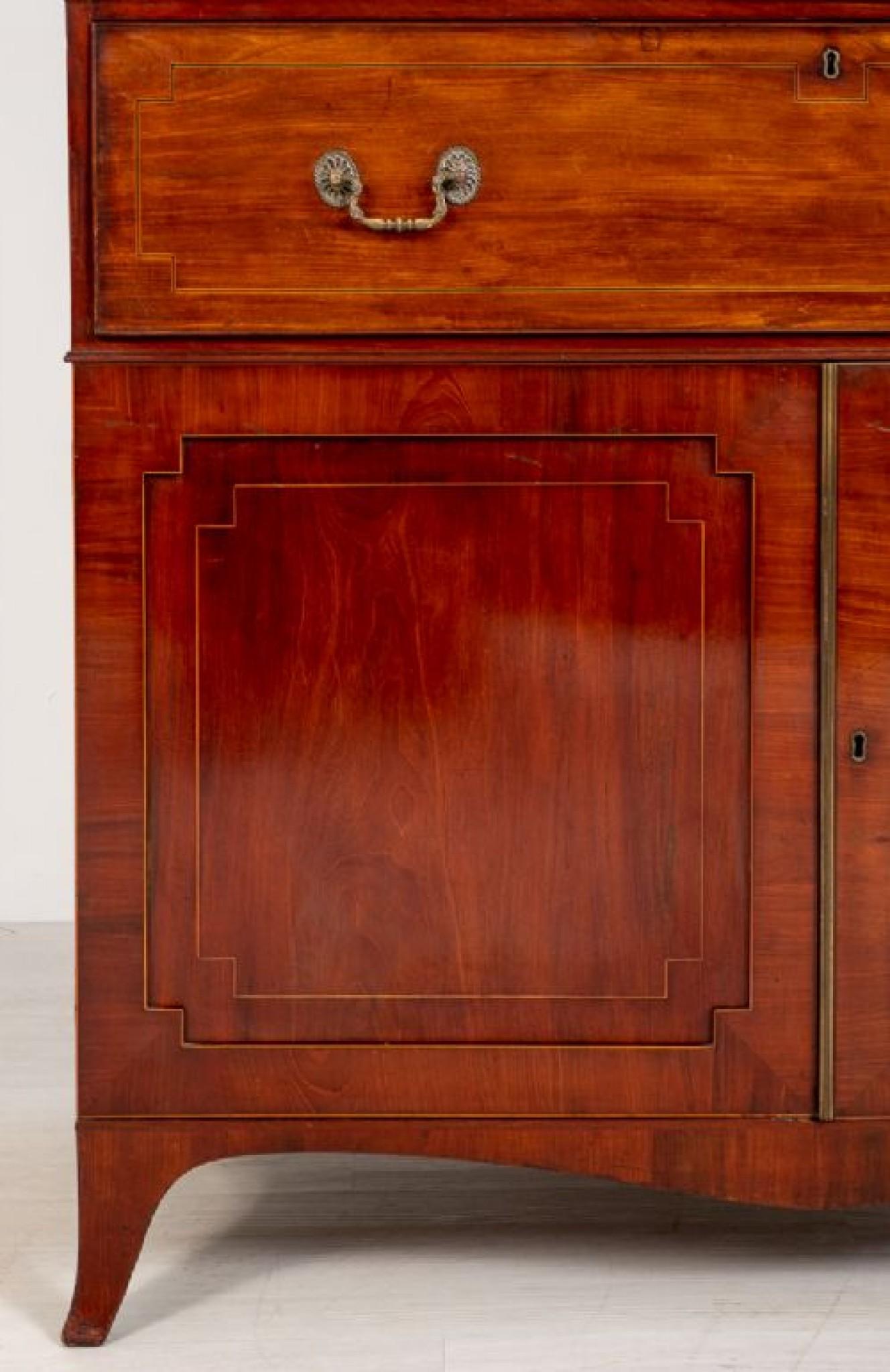 Regency Bookcase Secretaire Desk Antique Mahogany For Sale 4
