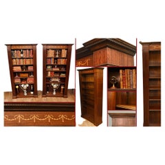Regency Bookcase Sheraton Inlay Open Front Book Case