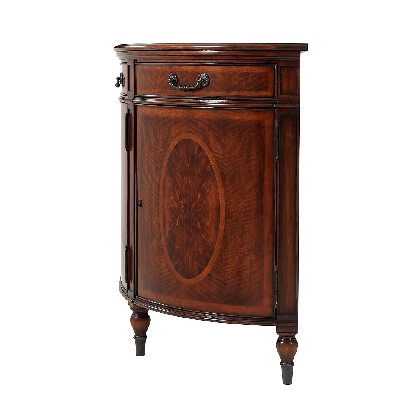 Contemporary Regency Bow Front Cabinet For Sale