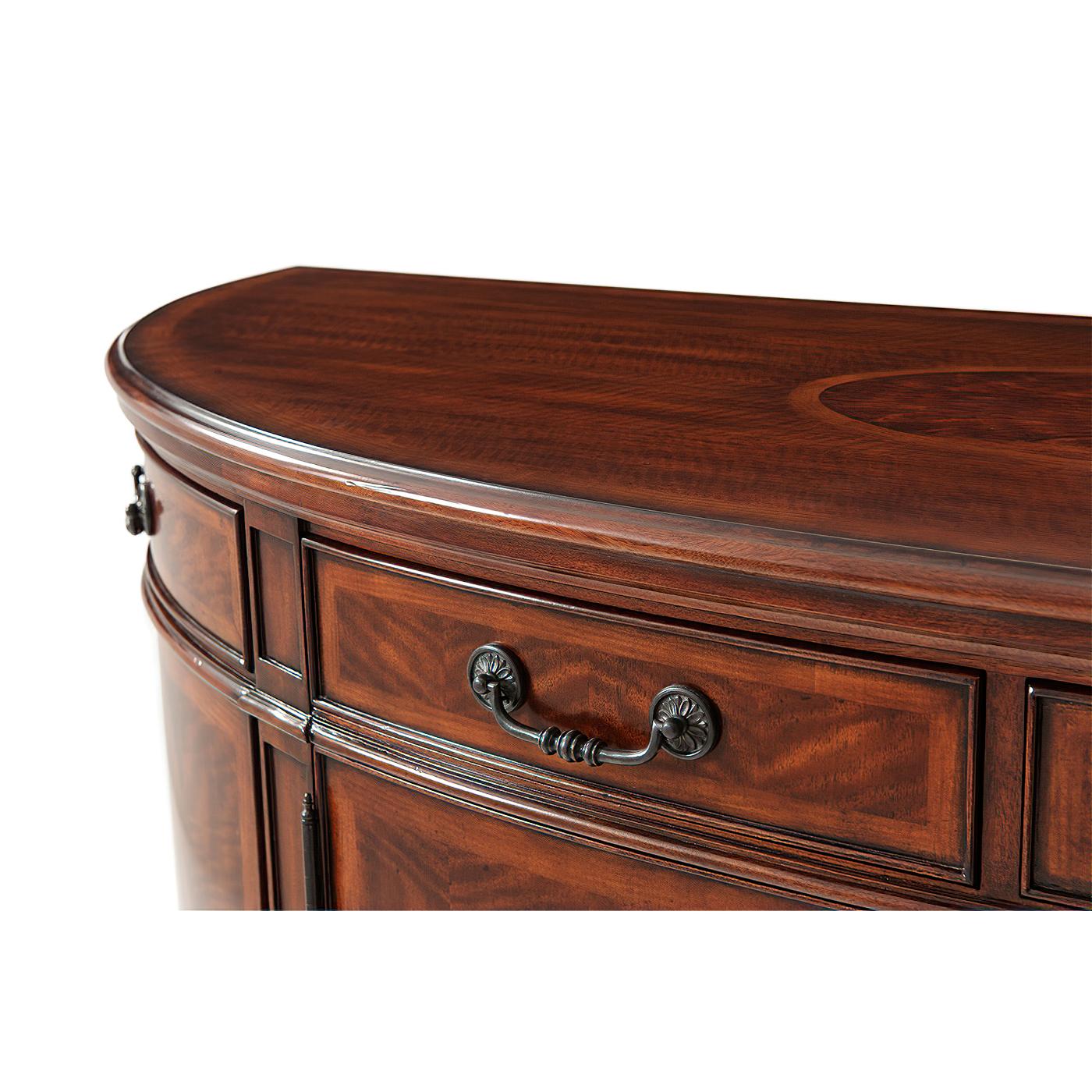 Wood Regency Bow Front Cabinet For Sale