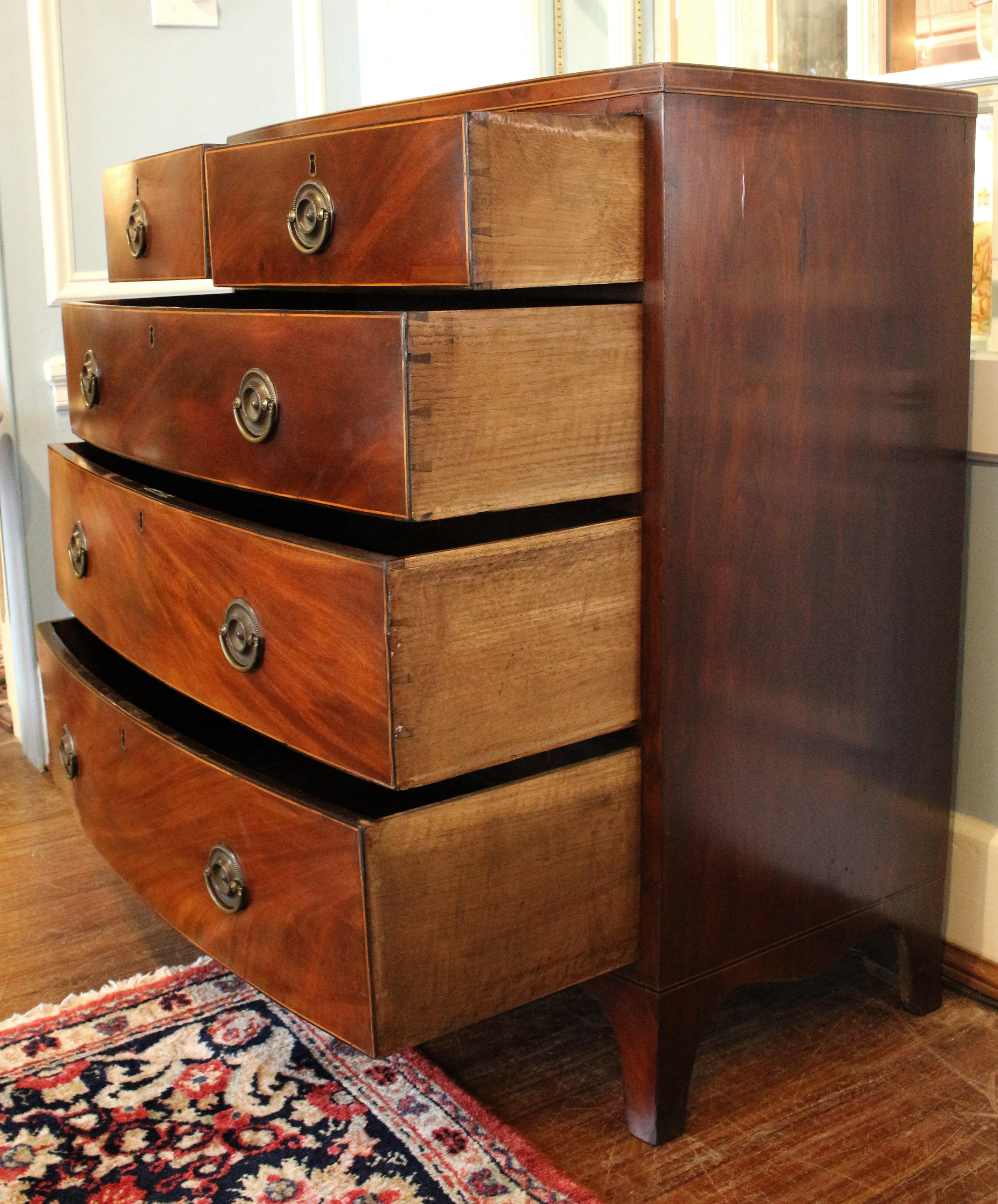 English Regency Bowfront Chest of Drawers