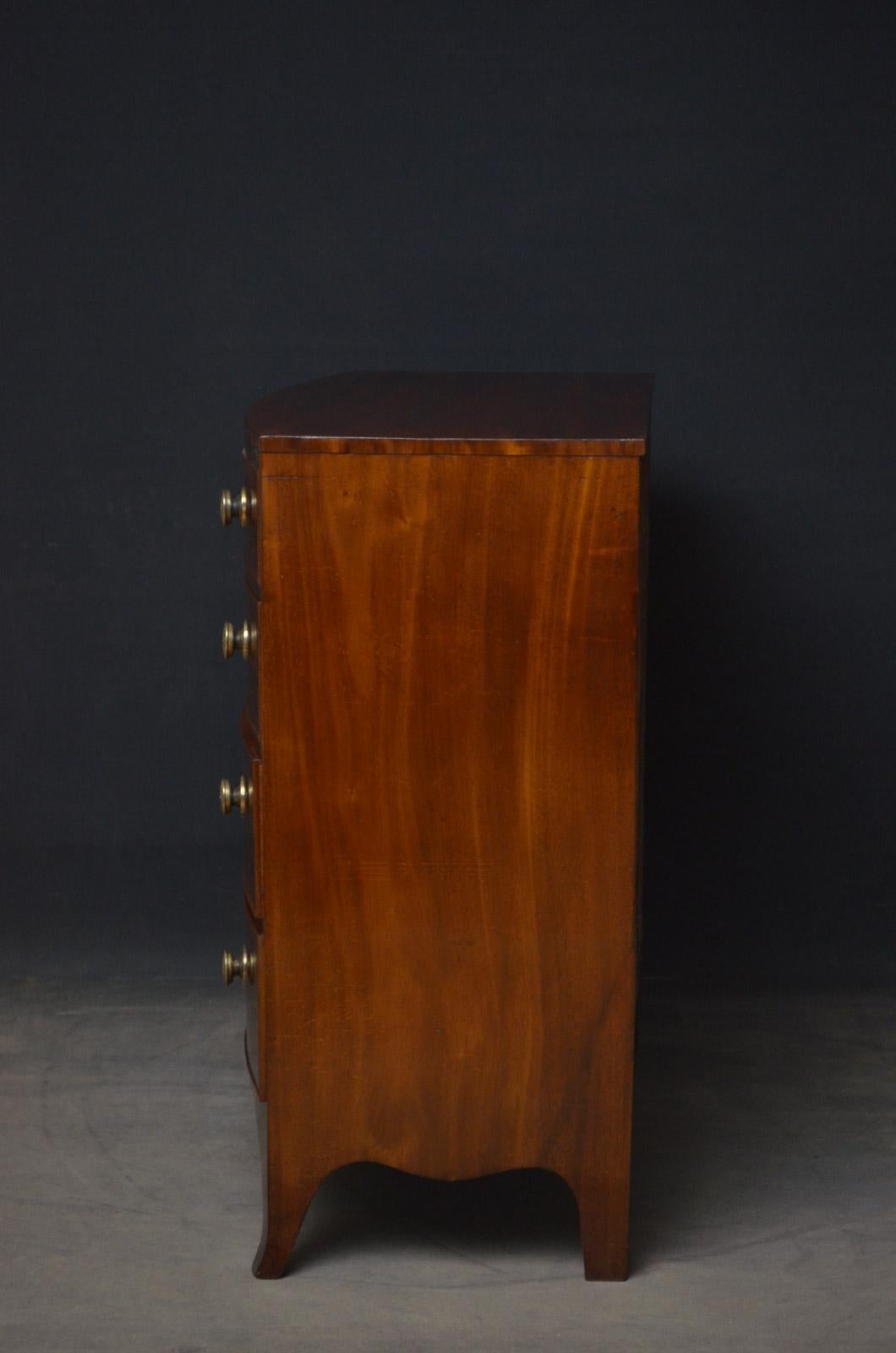 Regency Bowfronted Chest of Drawers in Mahogany 4