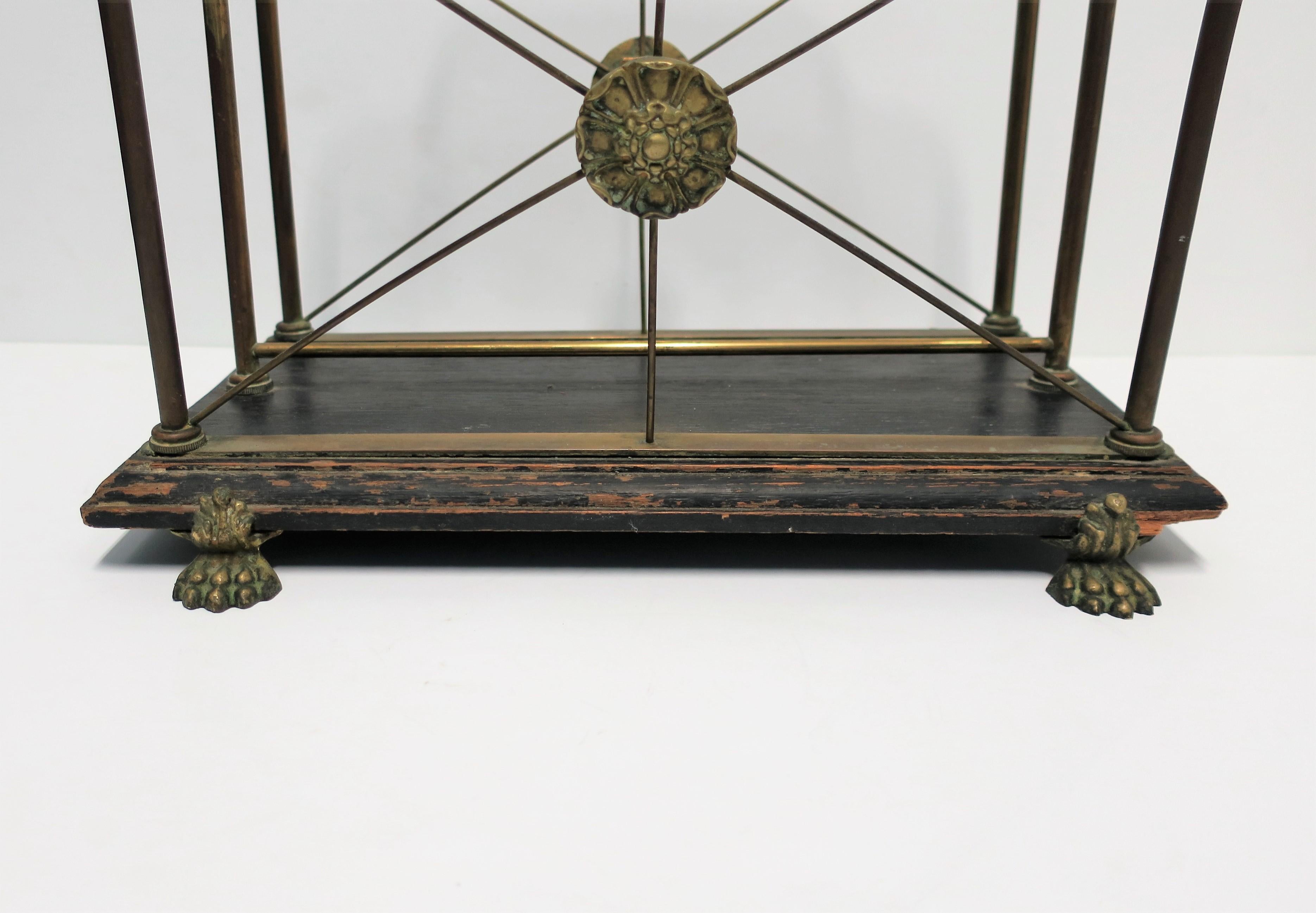 Regency Brass and Black Lacquer Magazine Rack 4