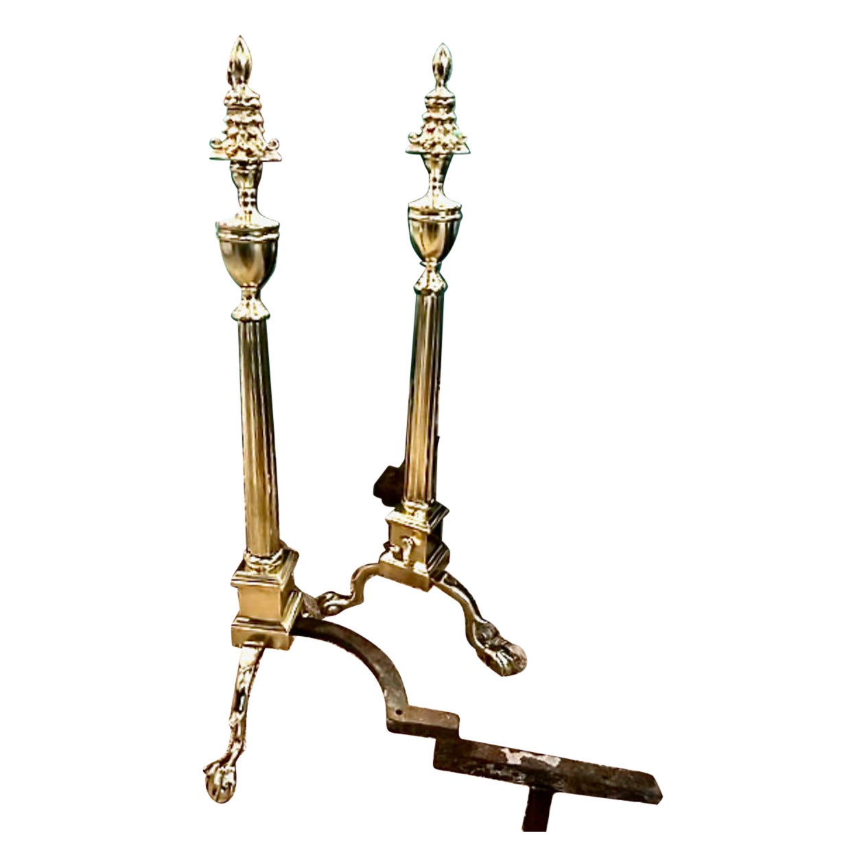 Andirons Regency en laiton