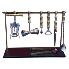 Regency Brass & Bakelite Eight Piece Cocktail Bar Tool Set by Maxwell Phillips