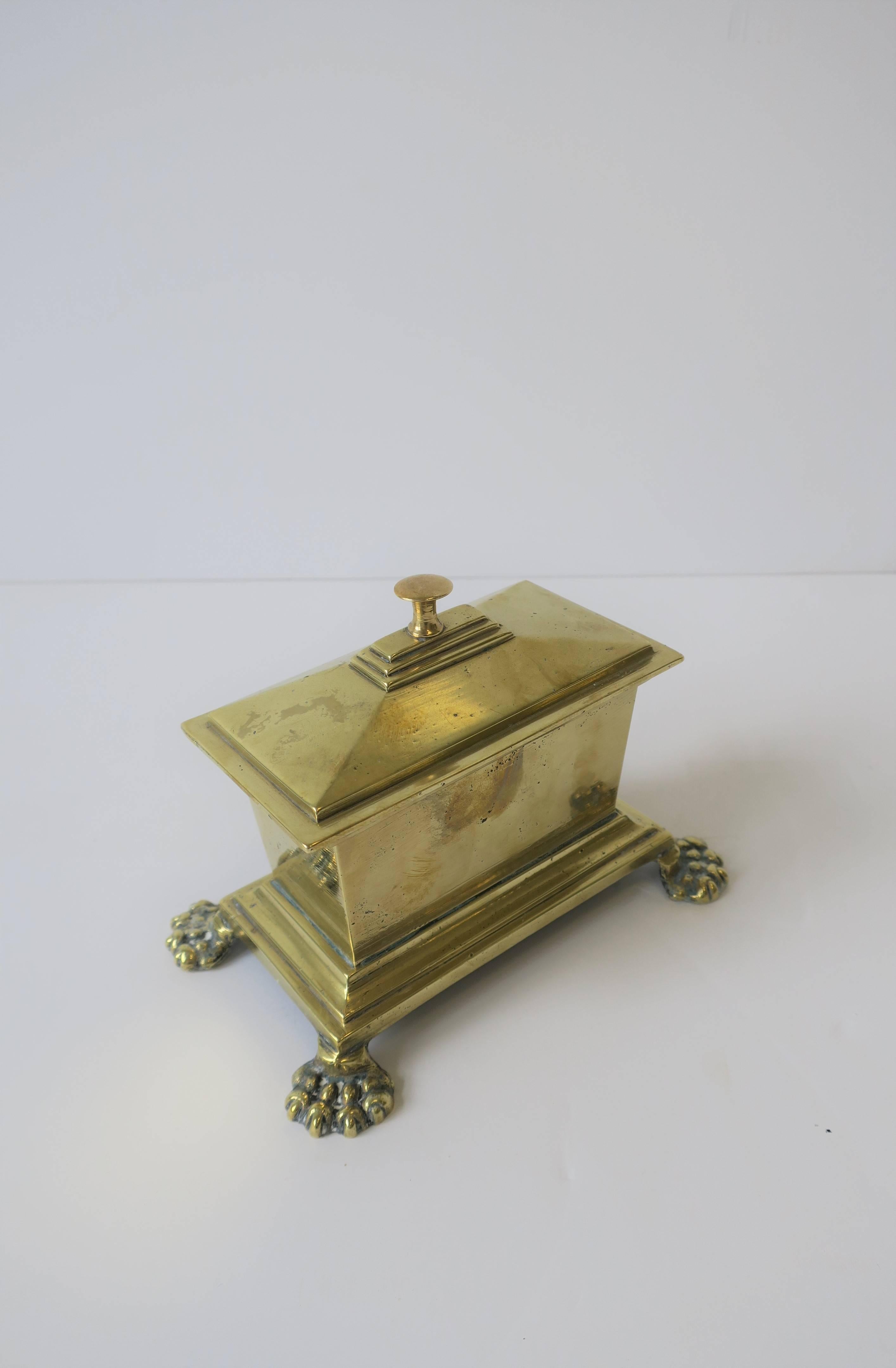 Regency Brass Box with Lion Paw Feet 1