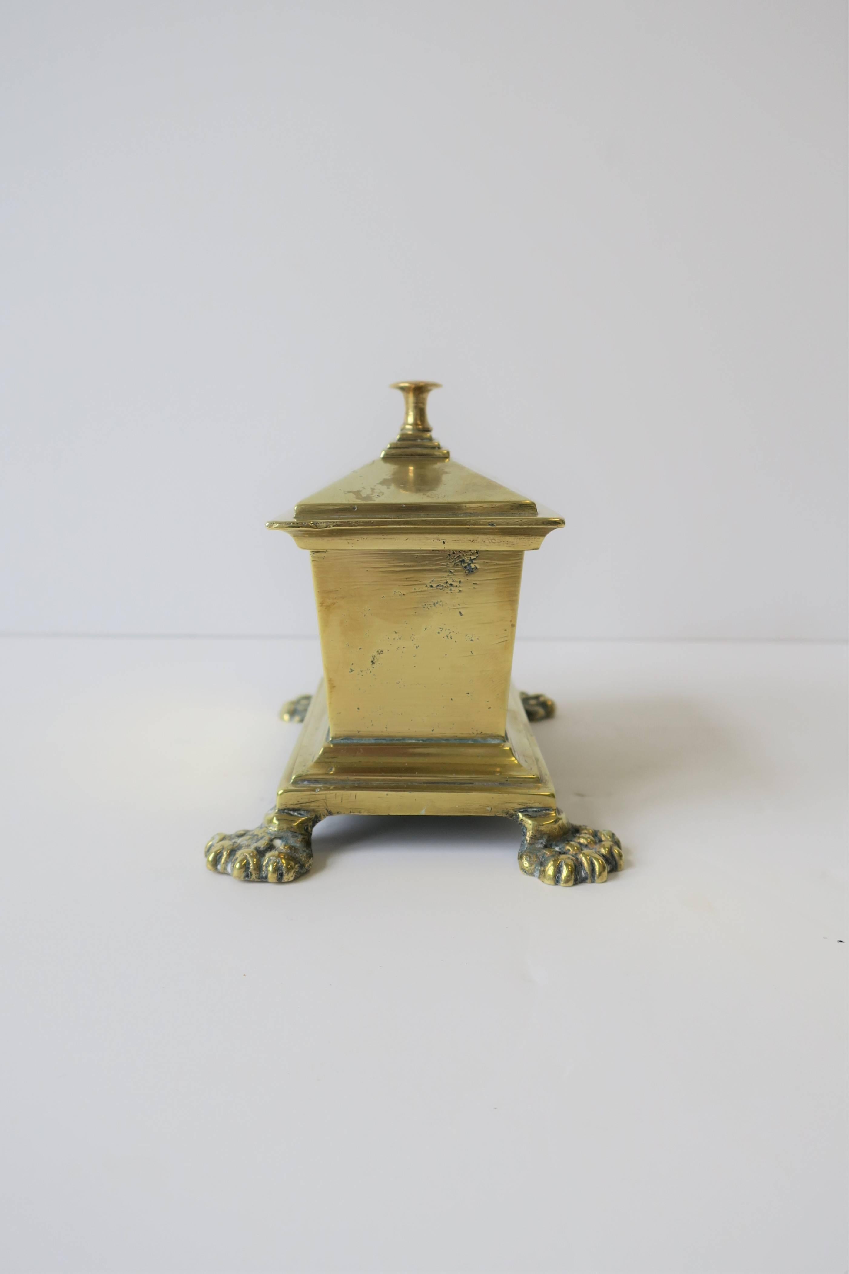 Regency Brass Box with Lion Paw Feet 3