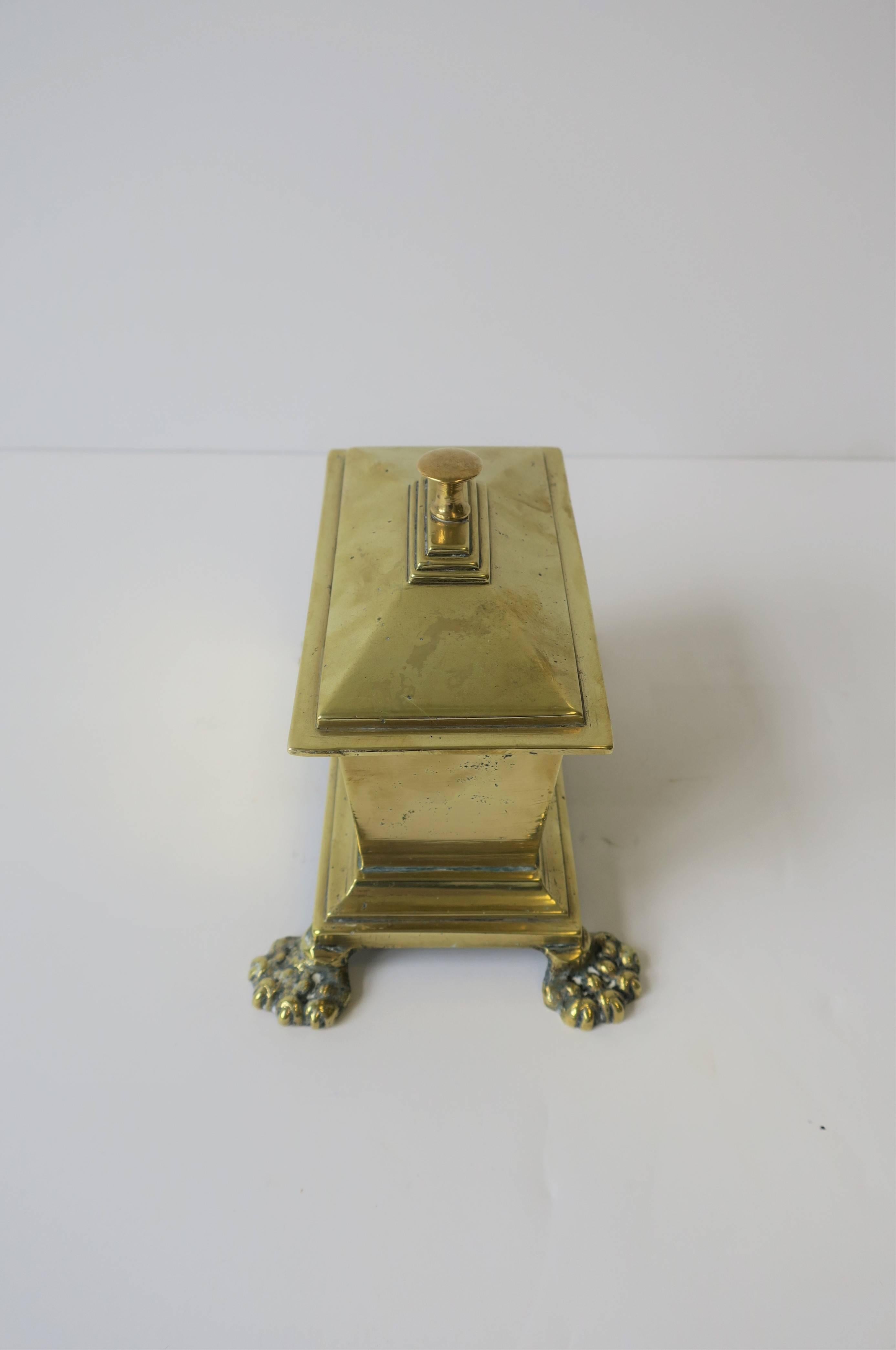 Regency Brass Box with Lion Paw Feet 4