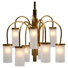 Regency Brass Chandelier, Sweden, 1970s