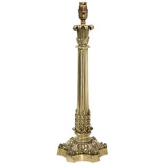 Regency Brass Column Lamp, circa 1825