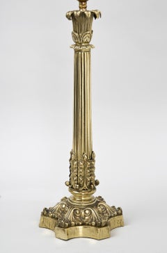 Regency Brass Column Lamp, circa 1825