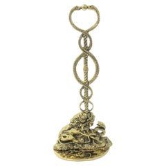 Regency Brass Doorstop Lion and Snake