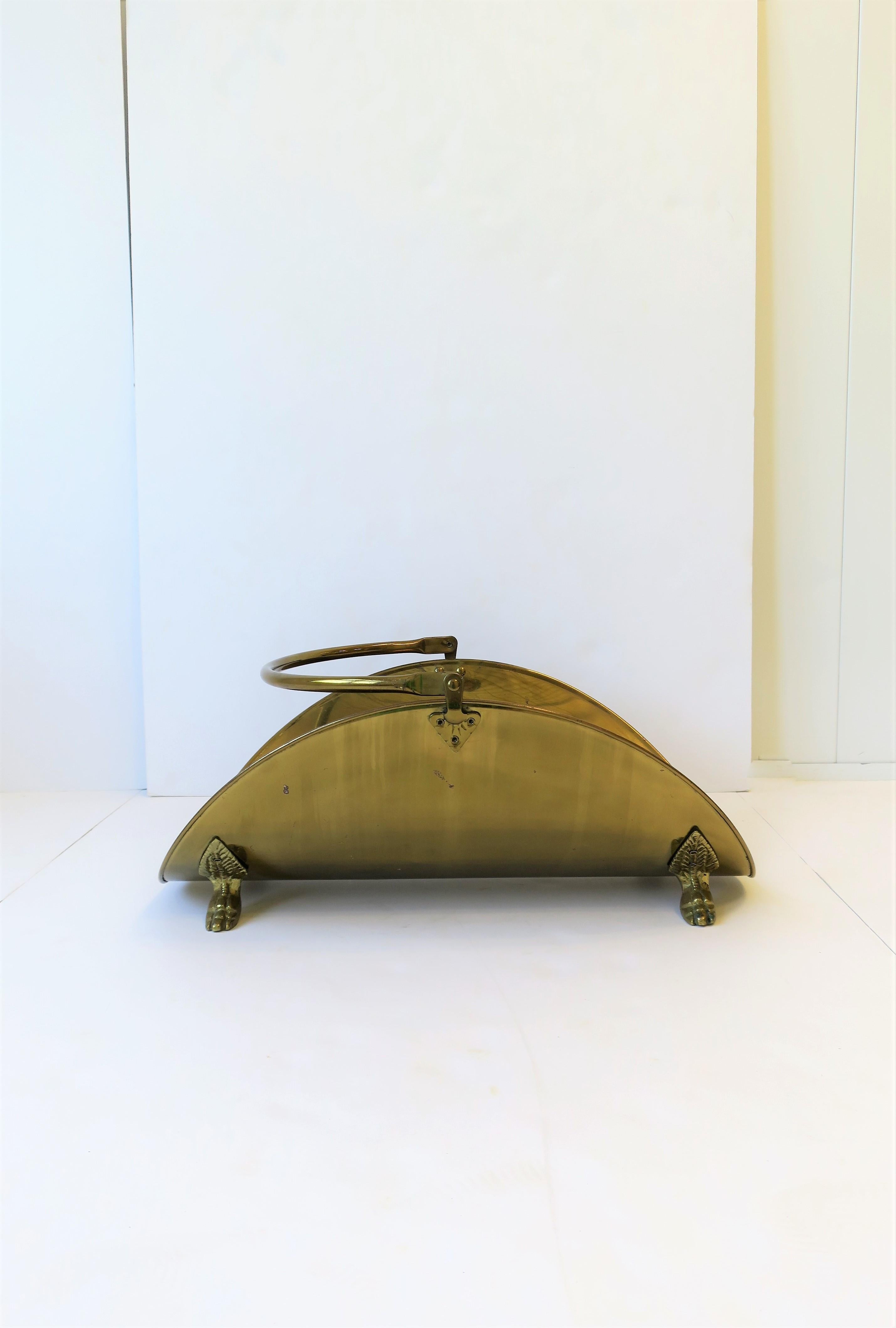 vintage brass log holder