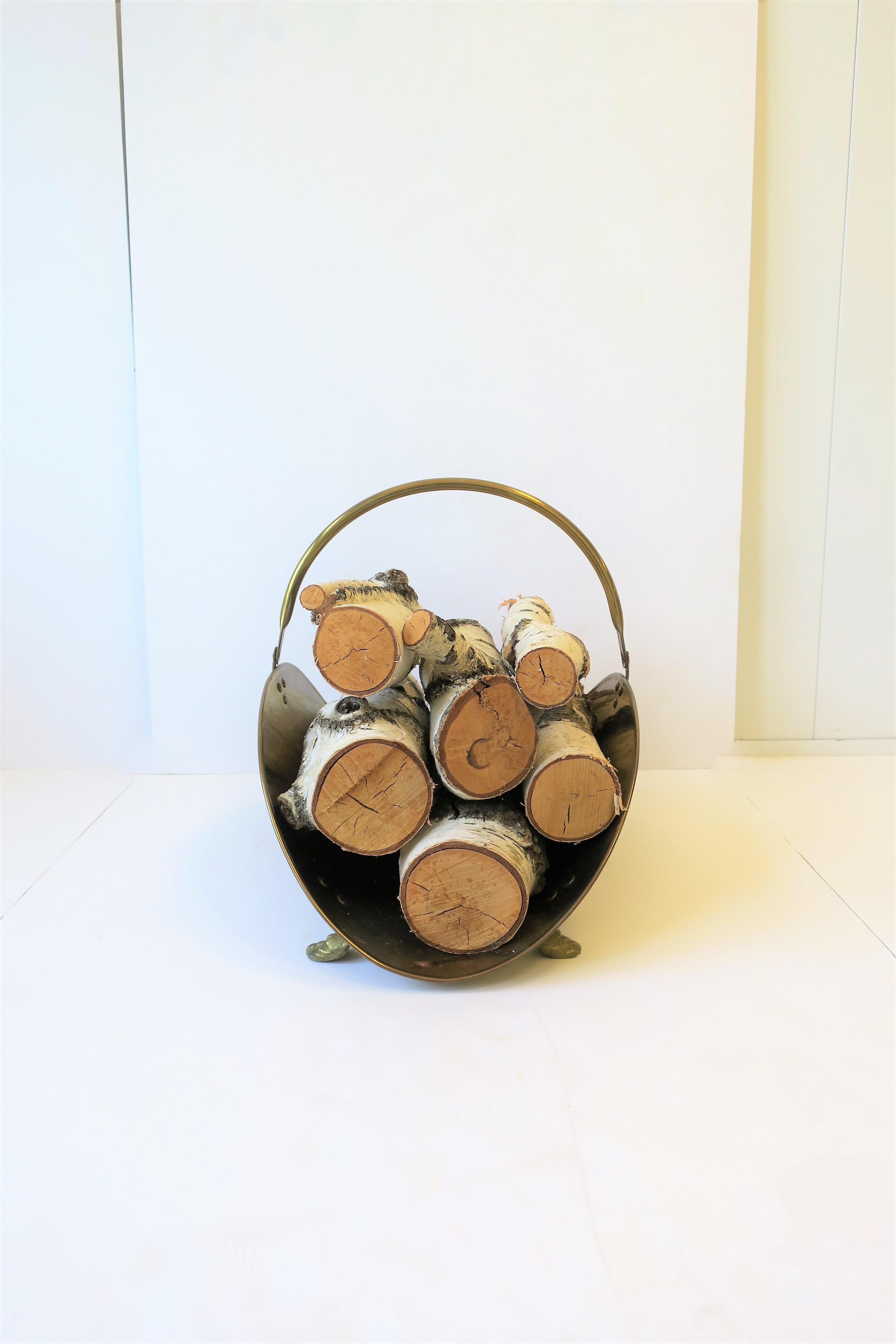 20th Century Regency Brass Firewood Log Holder