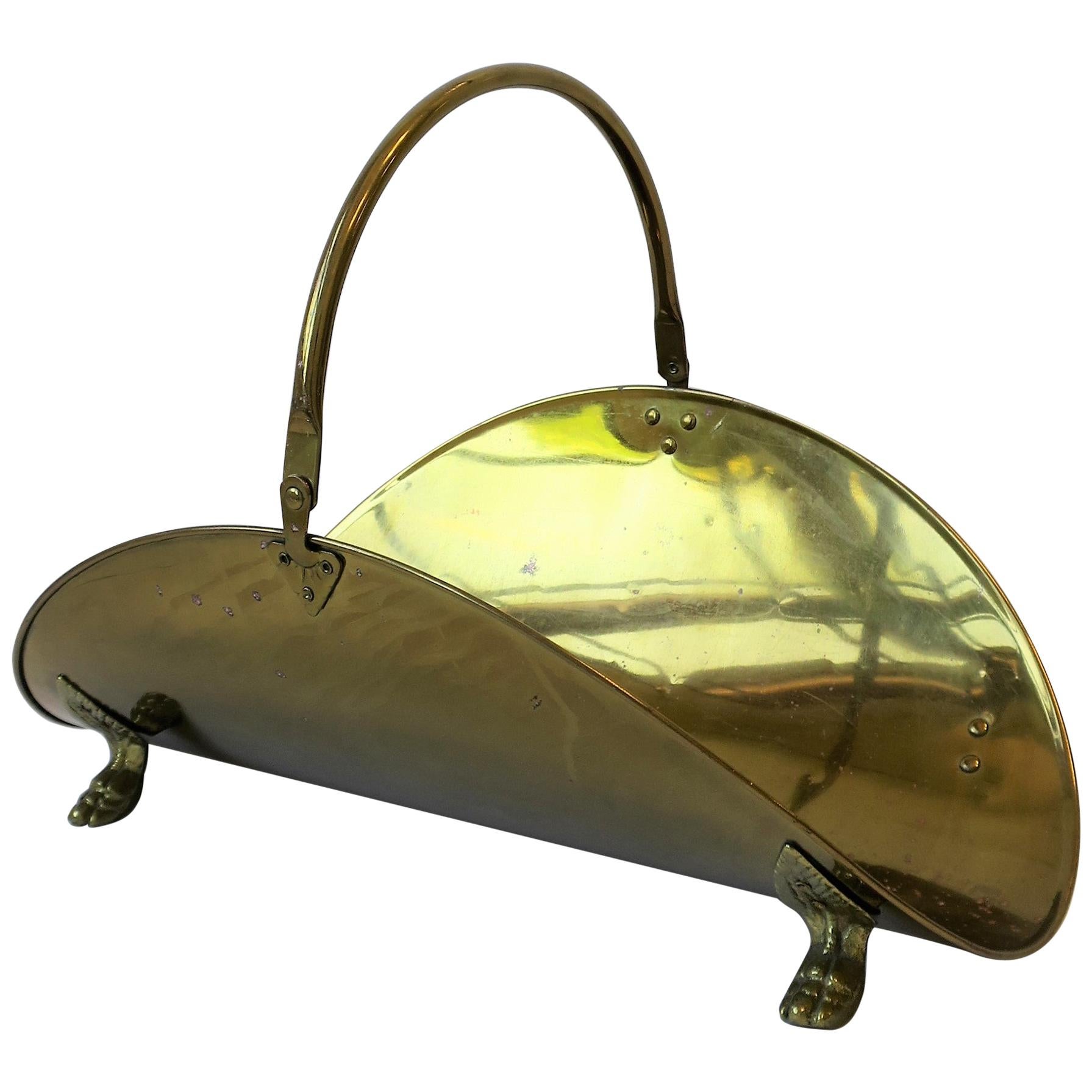 Vintage brass log holder hot sale