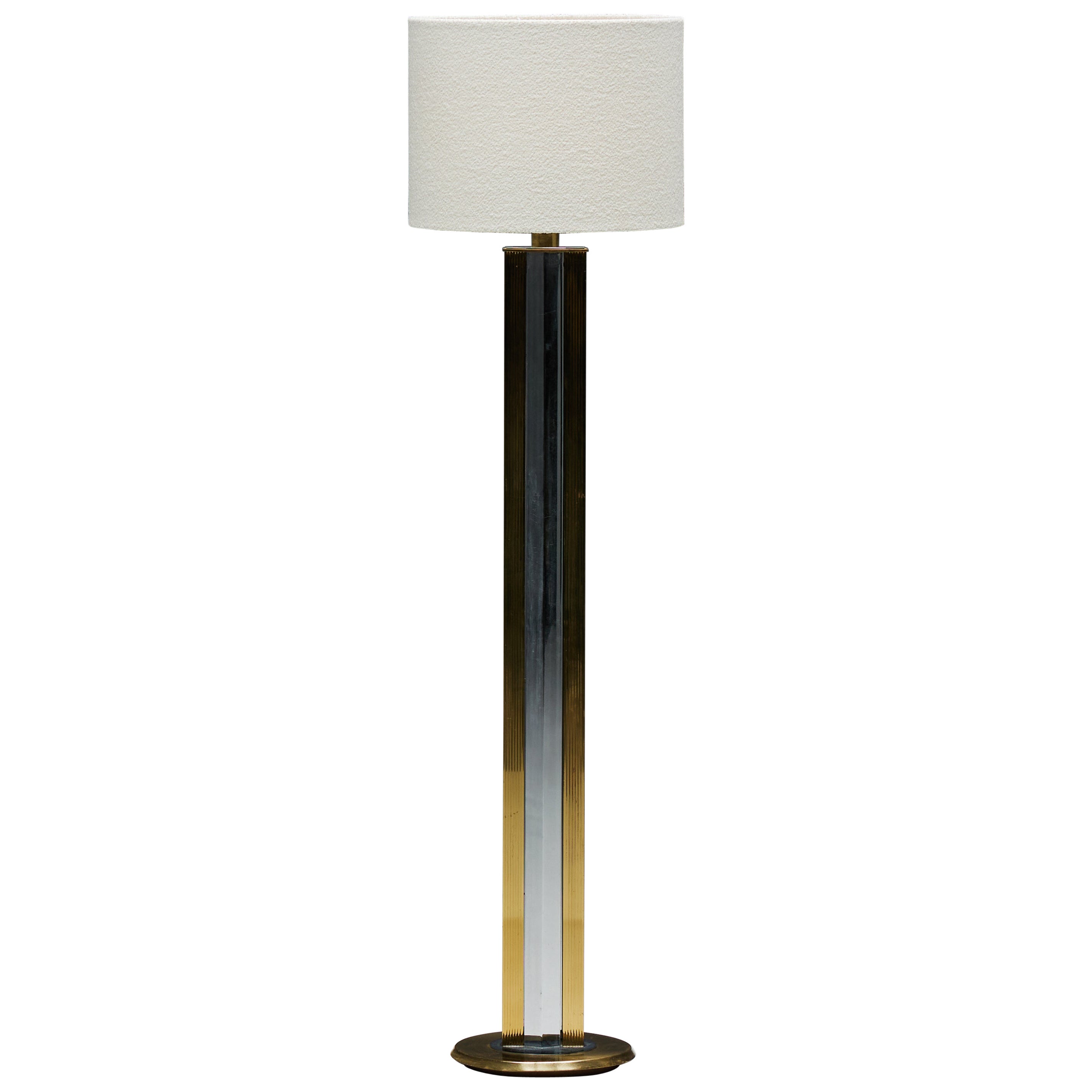 Lampada da terra Regency in ottone, Italia, anni '70 in vendita