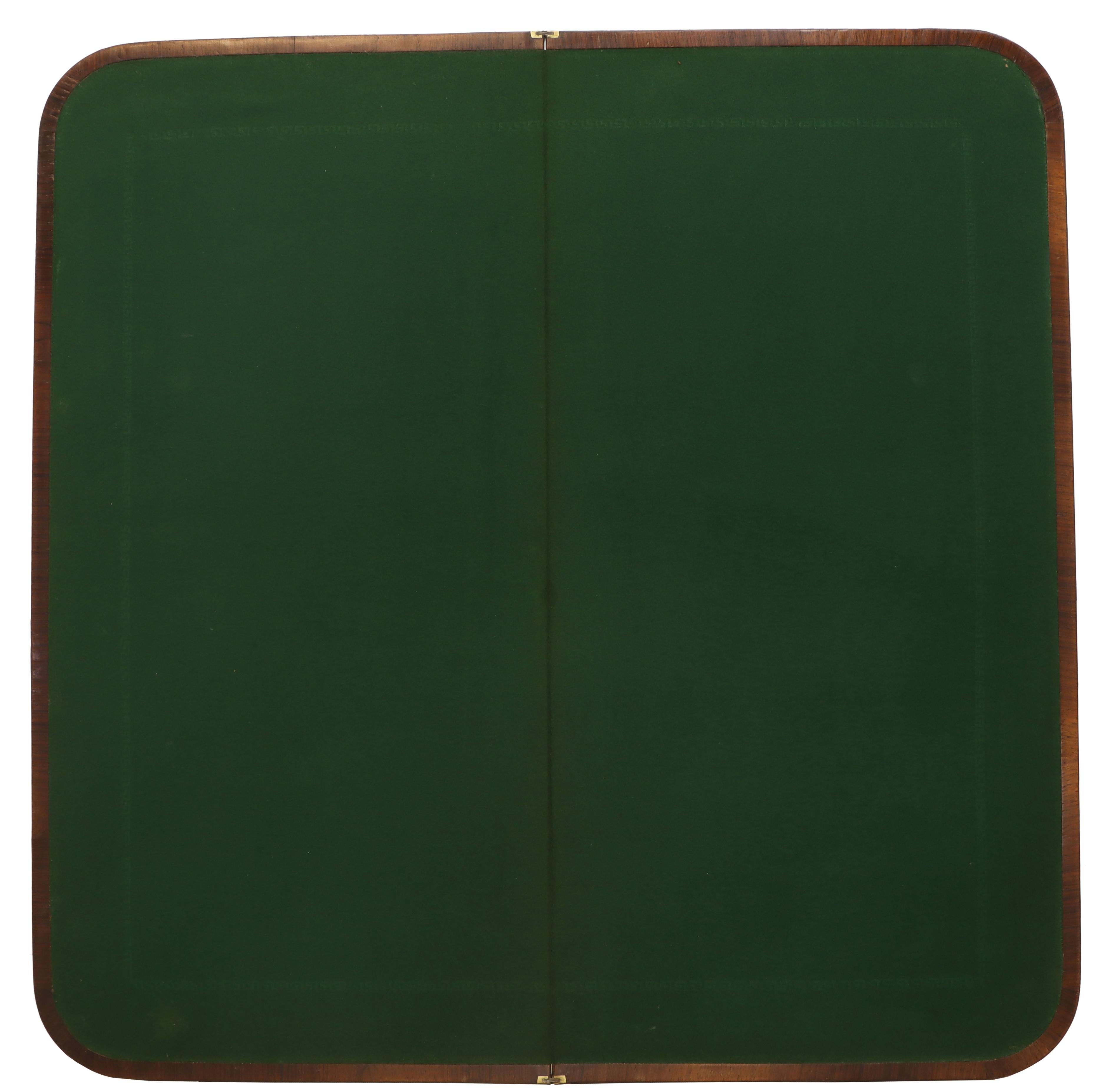 Regency Brass Inlaid Card Table In Good Condition In London, GB