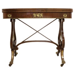 Antique Regency Brass Inlaid Card Table