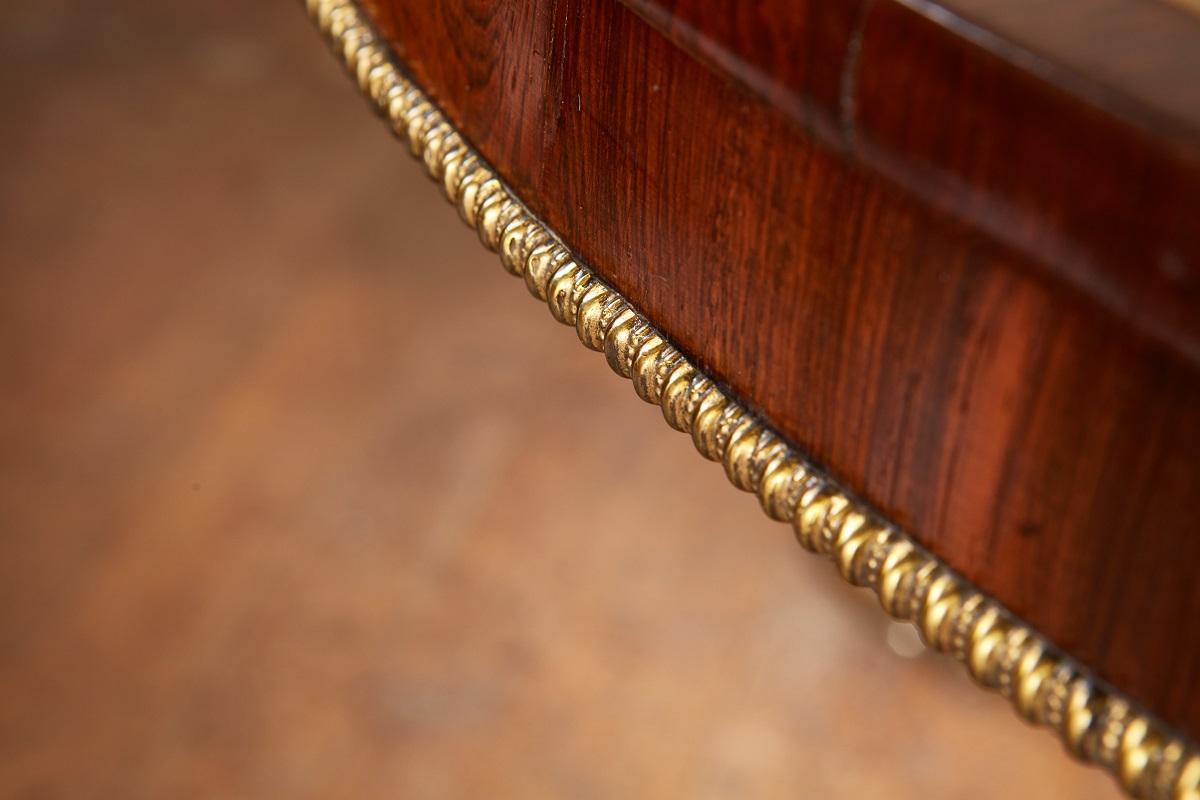 Regency Brass Inlaid Center Table For Sale 4