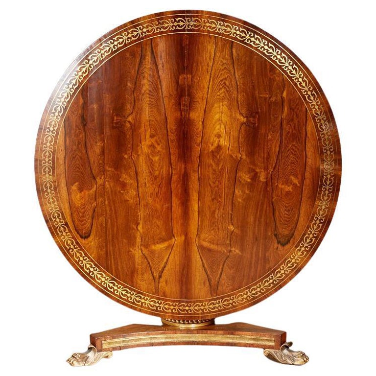 Regency Brass Inlaid Center Table