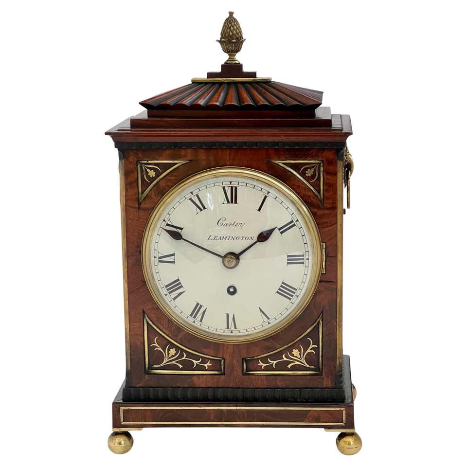 Regency Clock Antique Regency Quality Rosewood Brass Inlaid Mantle Clock For Sale at ...
