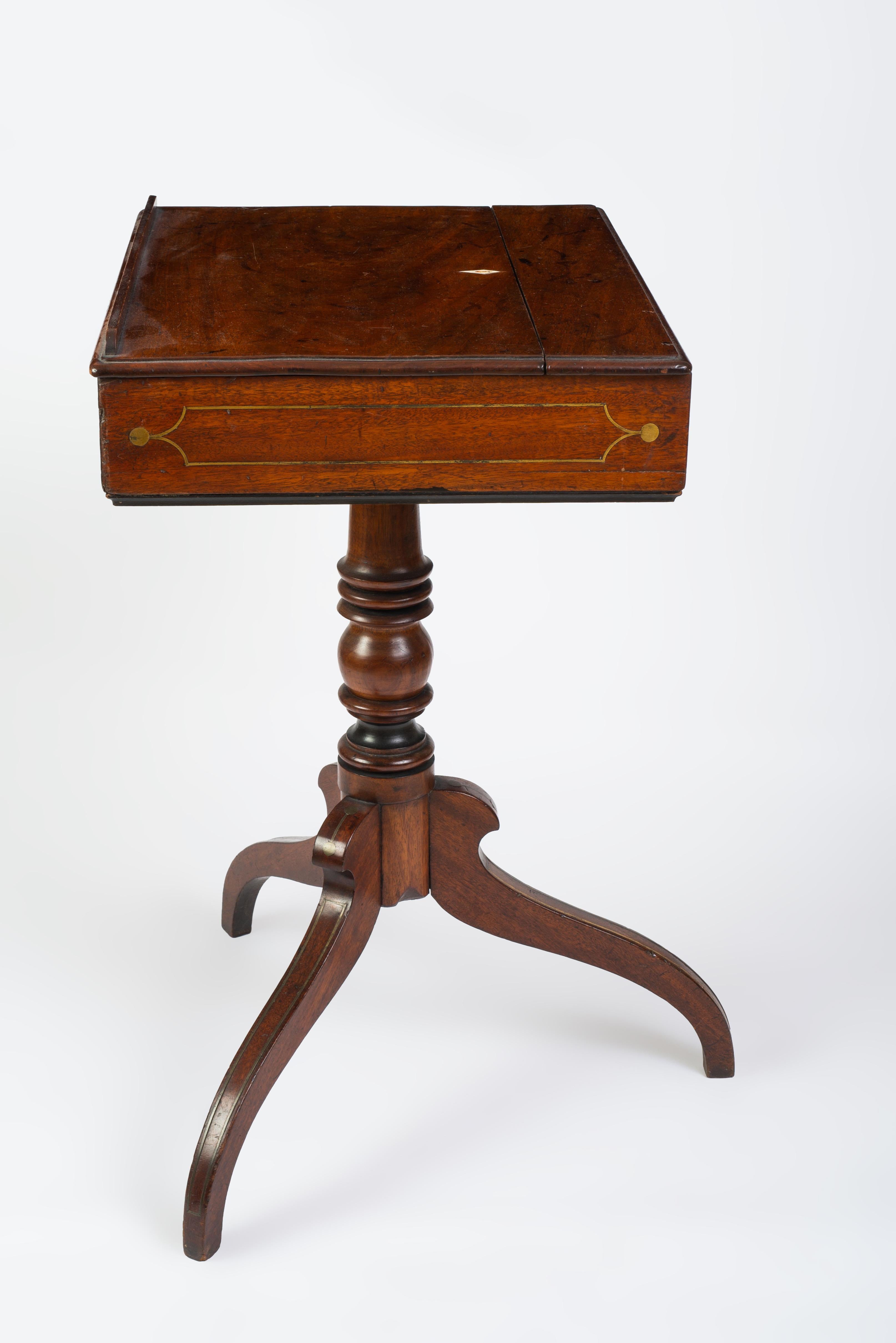 Regency Brass Inlaid Mahogany Reading Table 1