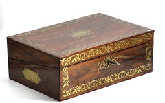 Regency Brass Inlaid Rosewood Lap Desk