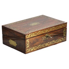 Regency Brass Inlaid Rosewood Lap Desk