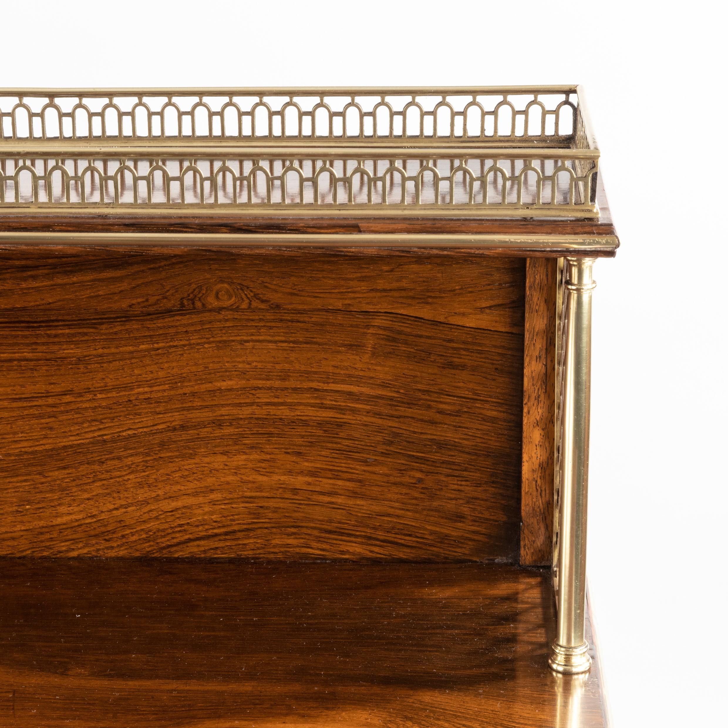 Regency Brass-Inlaid Rosewood Secretaire Cabinet In Good Condition For Sale In Lymington, Hampshire