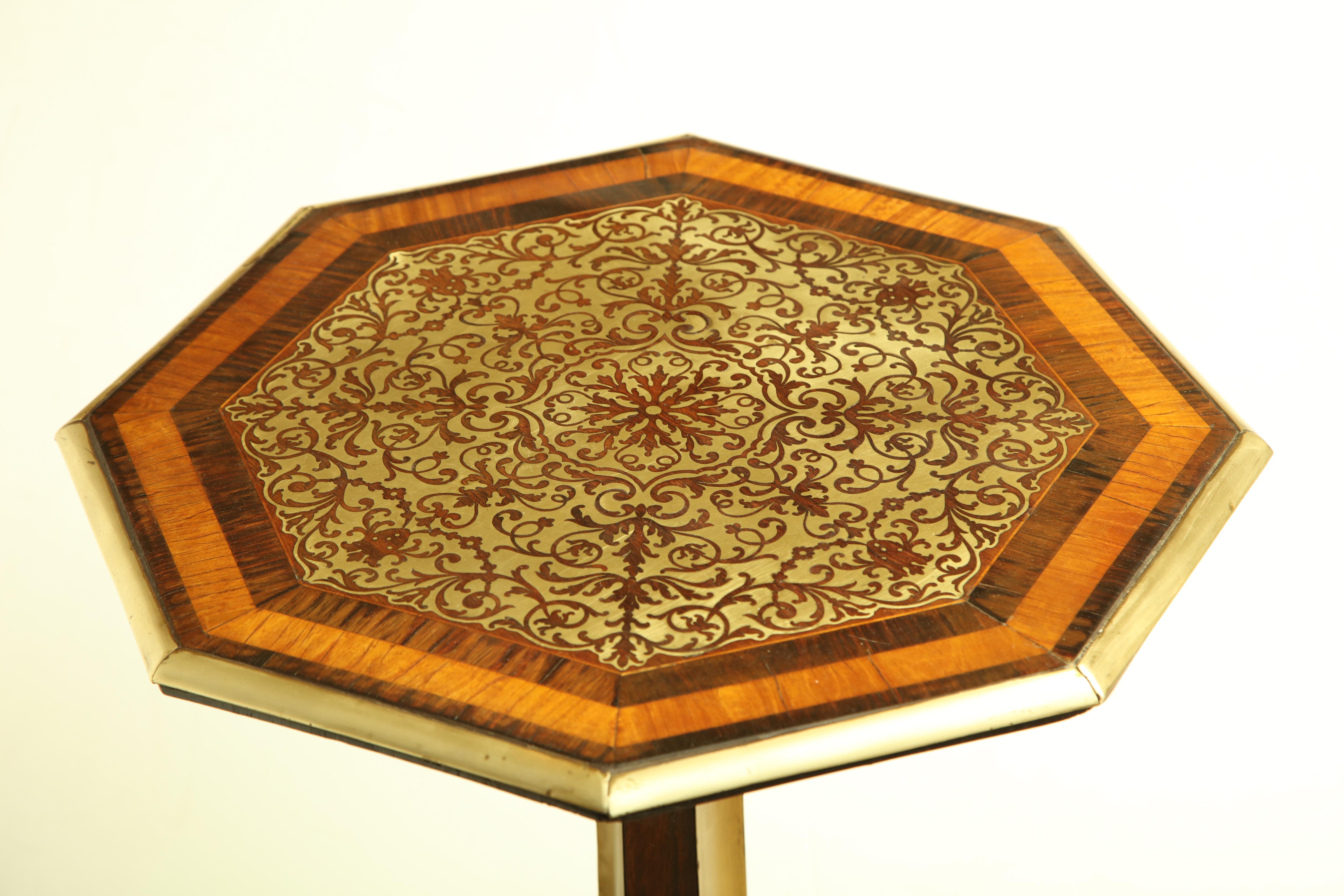 English Regency Brass Inlaid Side Table