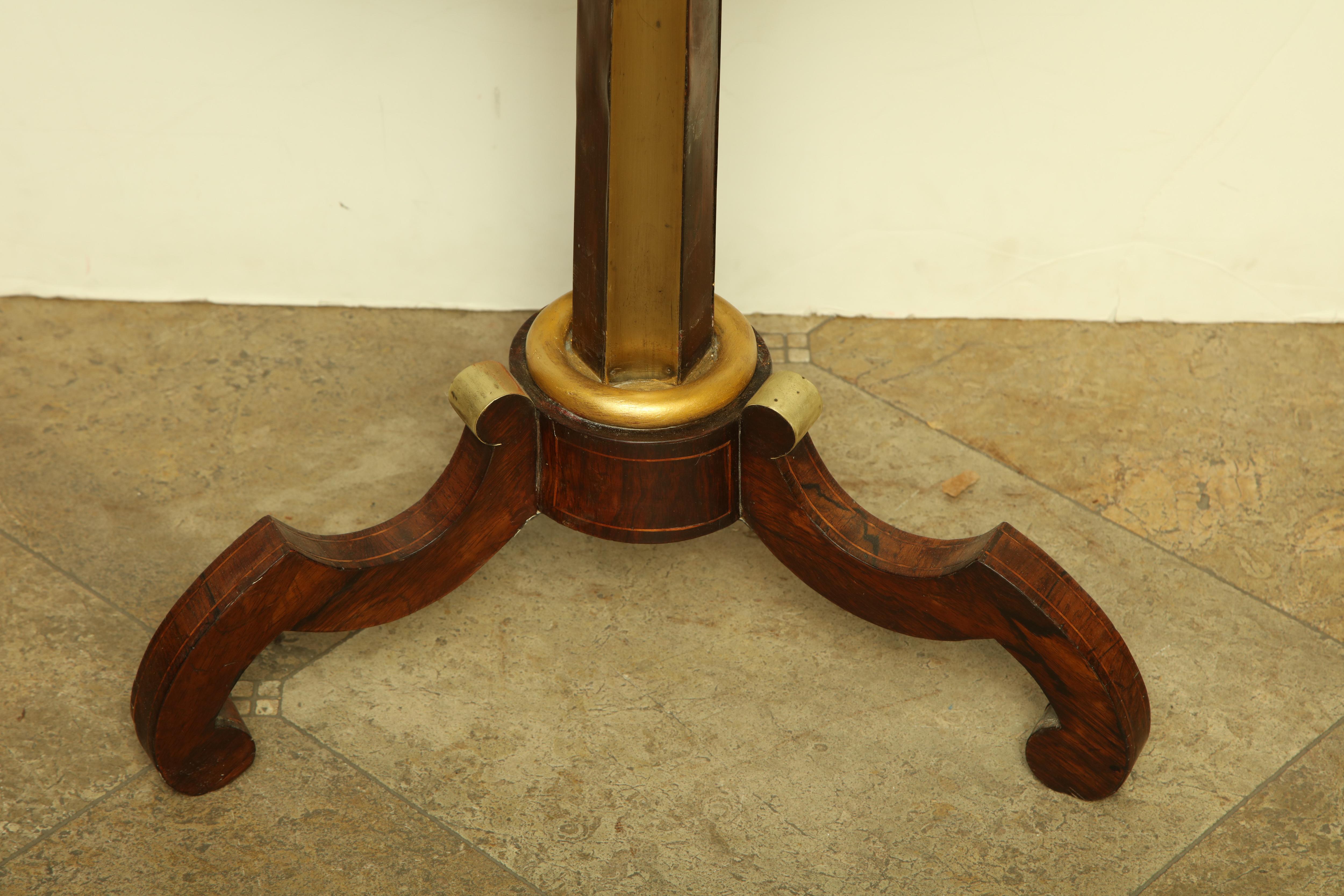 Regency Brass Inlaid Side Table In Good Condition In Westwood, NJ